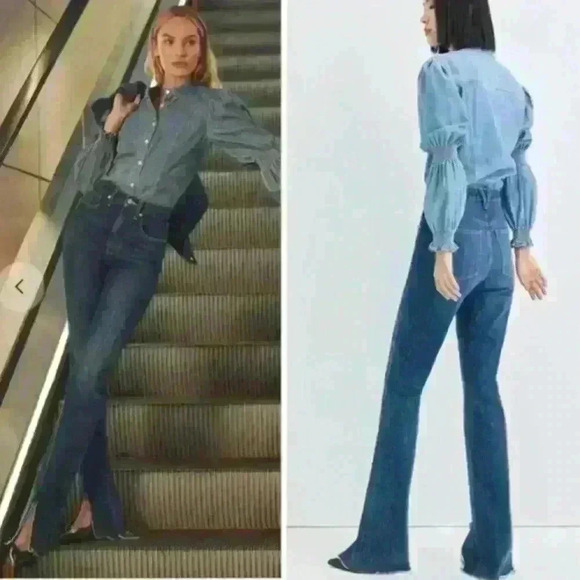 NWT Veronica Beard Keane Long Straight Leg High Rise Jeans Size 30 - Picture 8 of 13